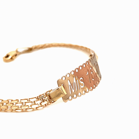Gold Plated Sterling Silver San Judas Engravable Esclava Bracelet – La Rosa  Brand
